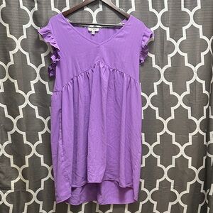 Umgee Lavender Ruffle Sleeve Tunic